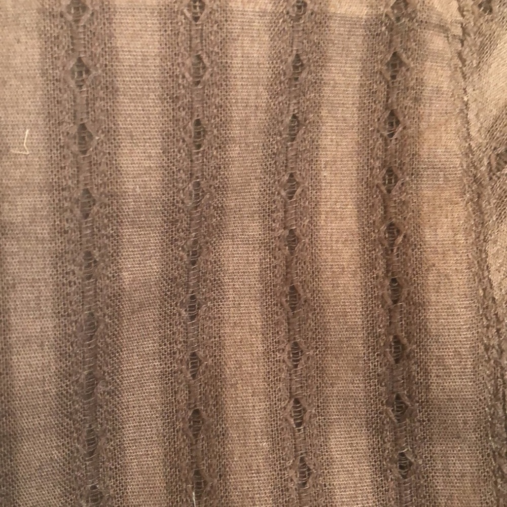 Talbots Brown Cotton Striped Lace maxi skirt lined side hidden zipper Size 2P - Picture 8 of 8